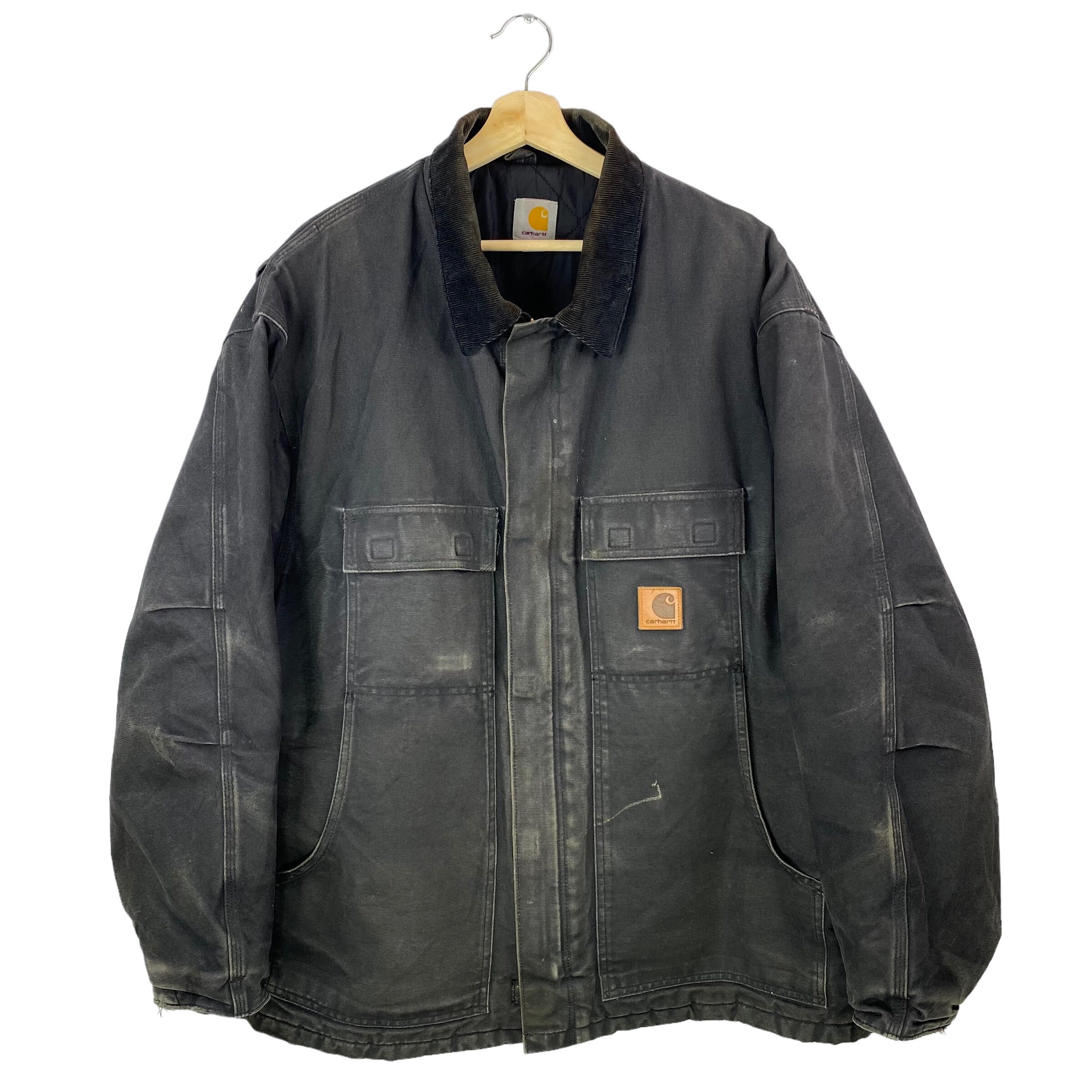 Carhartt Detroit Biker Canvas Jacket C26 BLK Quilt Lined Sz - Etsy