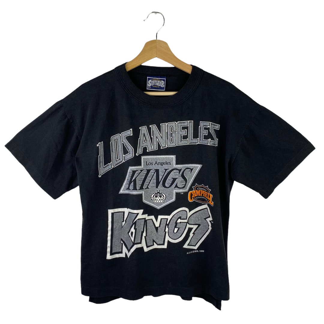 Vintage Los Angeles Kings Sweatshirt Large Black 1990s NHL Hockey