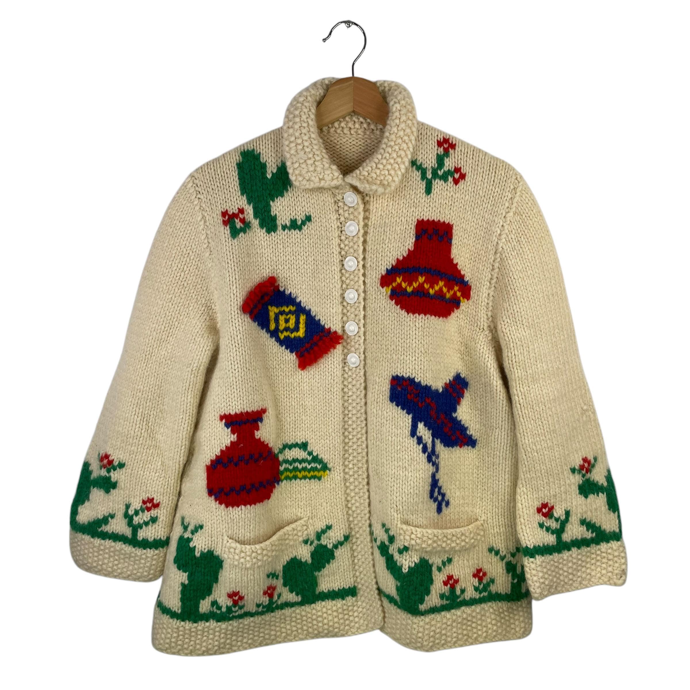 トップス Kanata Wool Cowichan Sweater Kanata Eagle hand-knit Cowichan cardigan, country blue