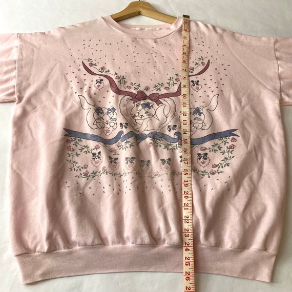 VTG 90s Crazy Cat Lady All Over Cat Print Pink Pa… - image 7