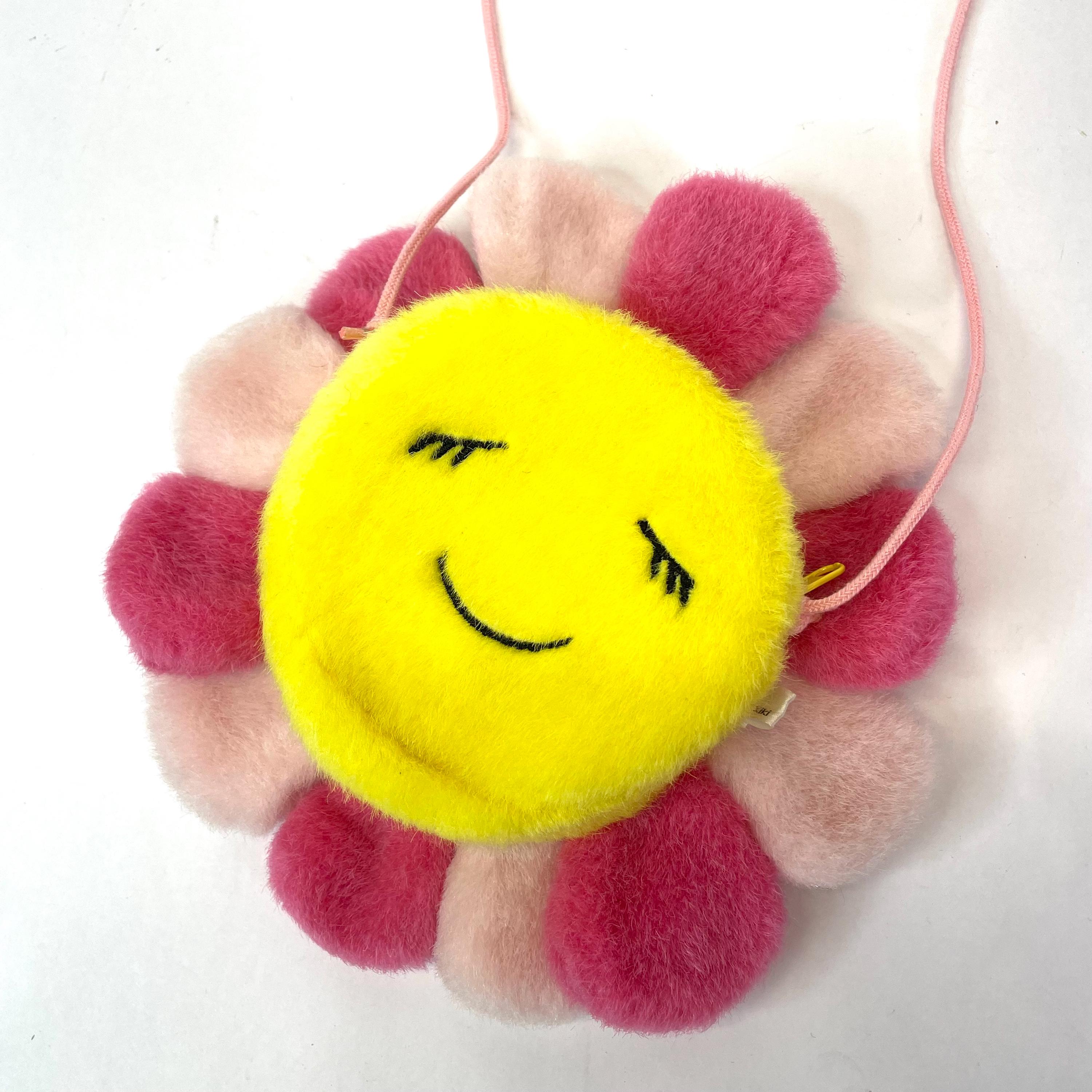 Takashi Murakami Kiki Pink Flower Plush Pochette Side Bag Sling