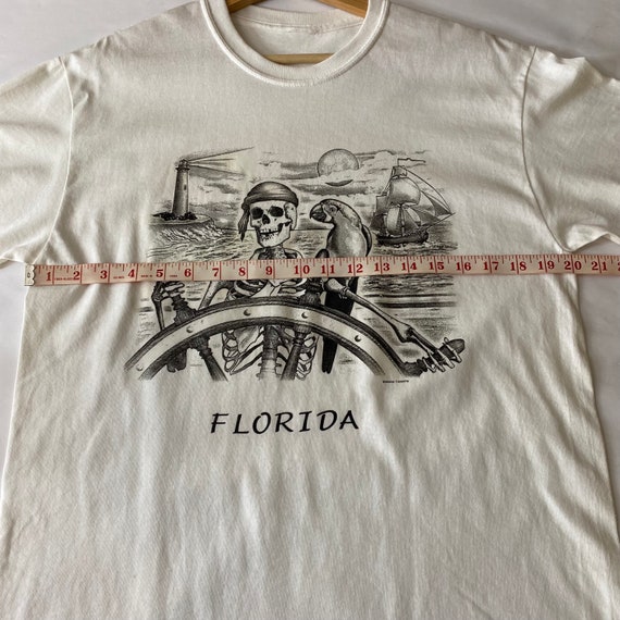 Florida Souvenir Skull Pirate Tee T Shirt Art Tou… - image 6