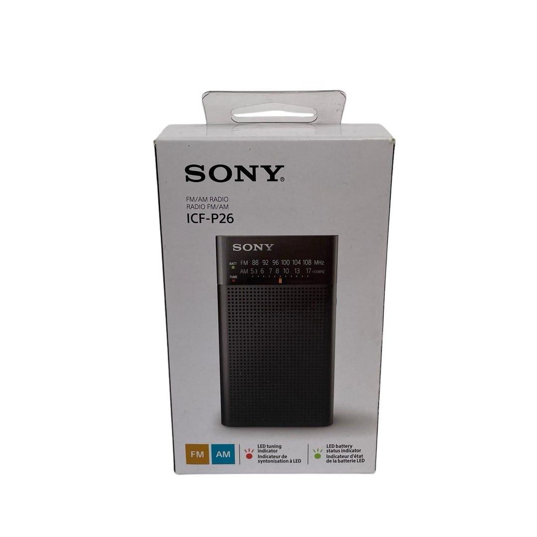Discontinued Analog Sony ICF-P26 Portable Pocket FM/AM Radio Built