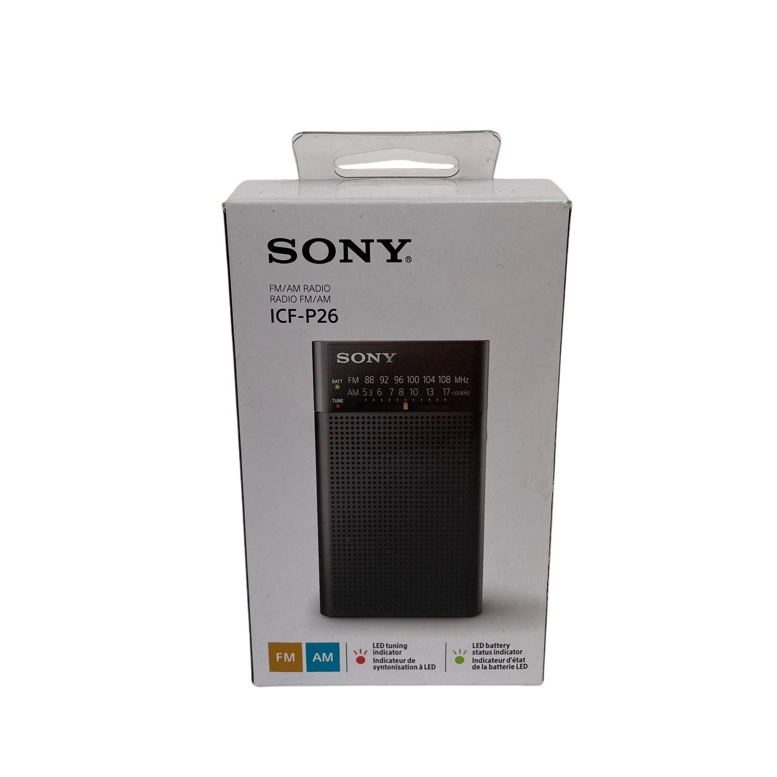 Discontinued Analog Sony ICF-P26 Portable Pocket FM/AM Radio Built