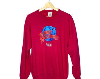 1991 Planet Hollywood Hot Pink Vintage Crewneck Pullover Sweater Size Large L