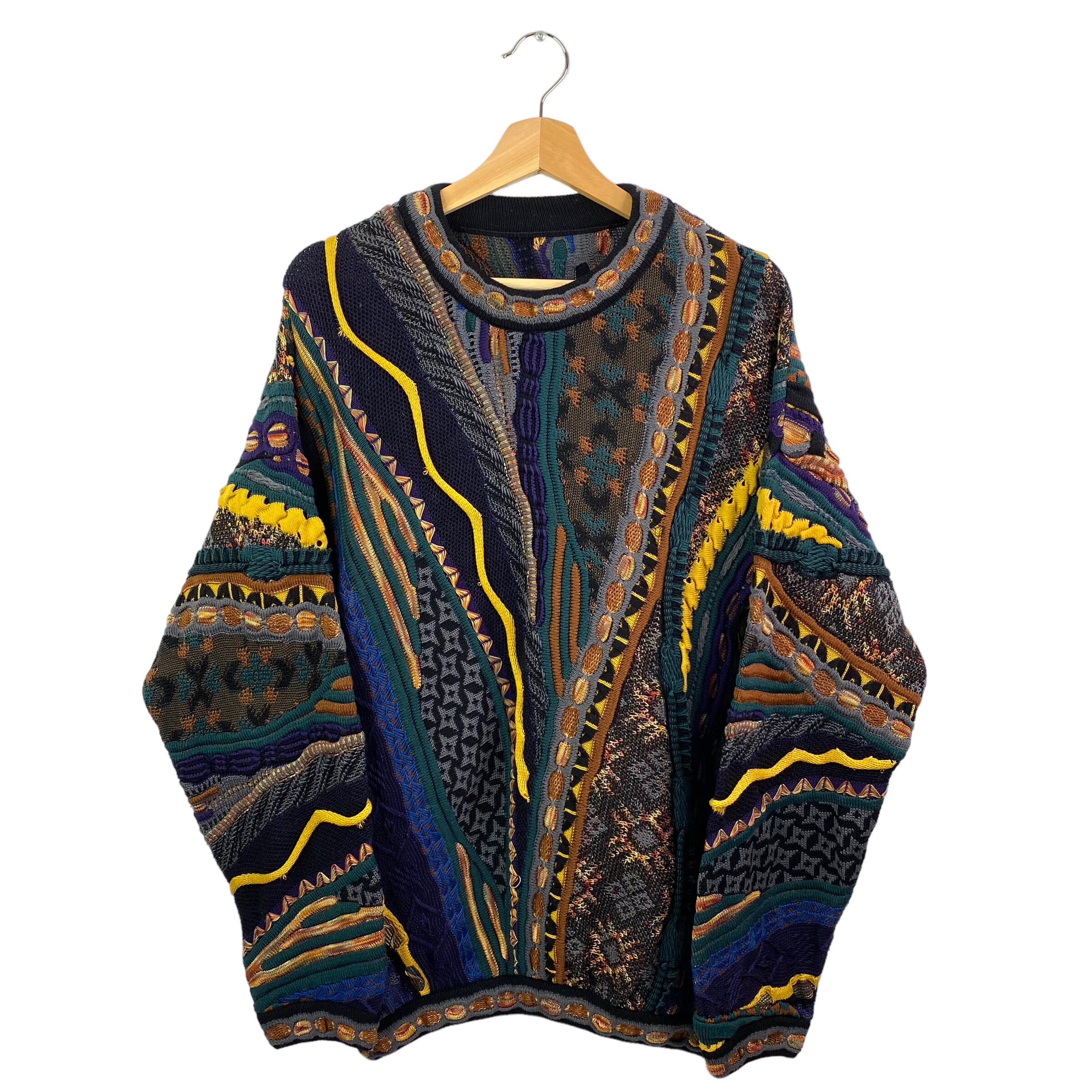 VTG Tundra Thick 3D Knit Cotton Colorful Sweater Coogi Style