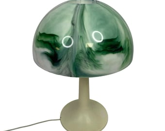 Vintage 1960's Retro MCM Gilbert Softlite Green White Mushroom Psychedelic Lamp