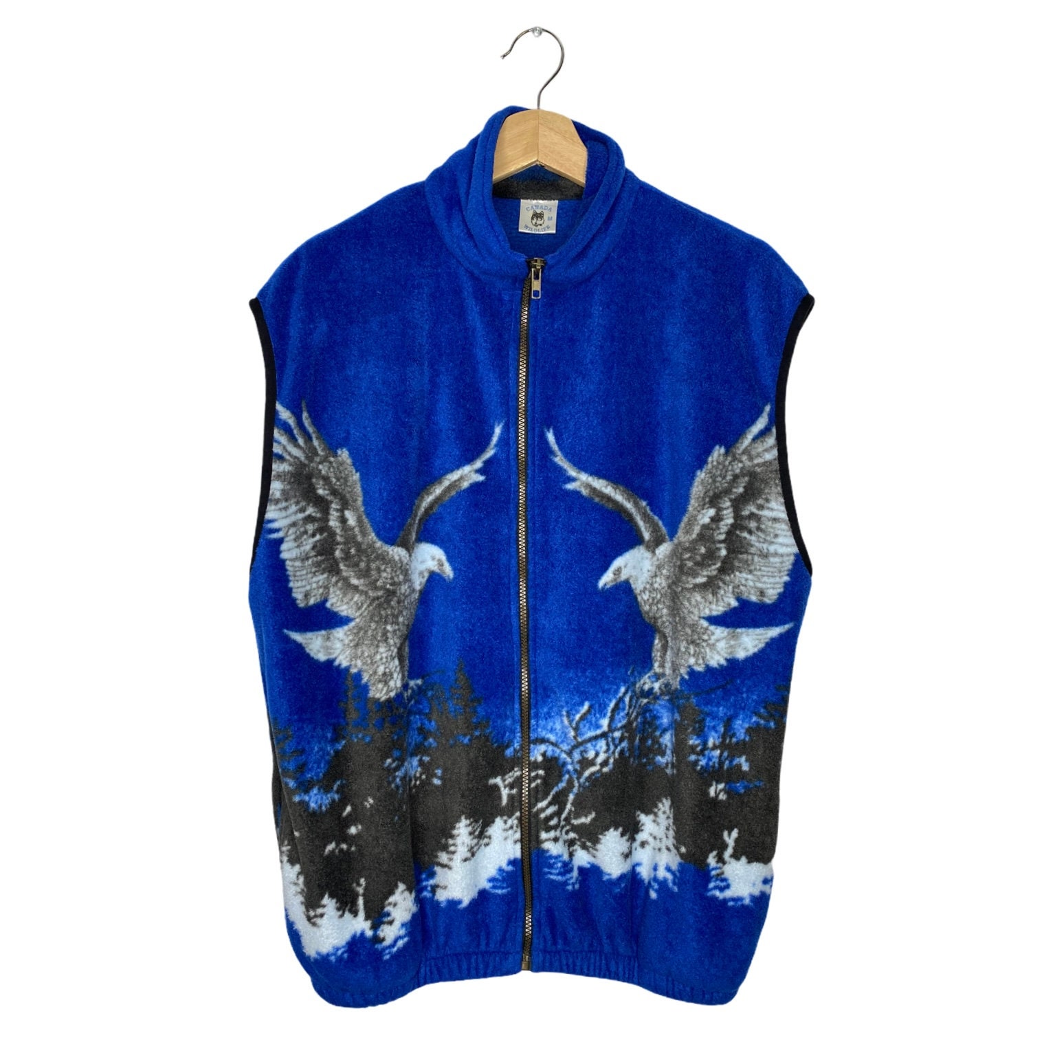 Used, Bald Eagle Fleece Vest Blue Medium for sale  