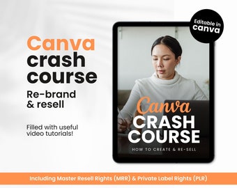 Digital product, Canva Crash Course with Master Resell Rights (MRR) & Private Label Rights (PLR), beginner guide Incl video tutorials