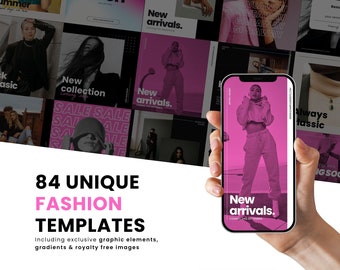 Canva social media template, unique pink fashion for instagram, Bold content creation, Retail branding for your small business