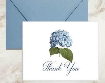 Blue Hydrangea Thank You Cards | Stationery Thank You Cards | Hydrangea Note Cards | Hydrangea Stationery | Floral Adult Stationery