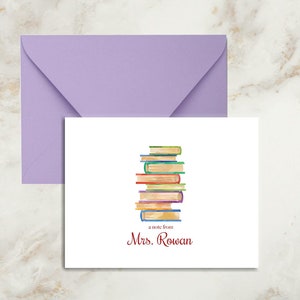 Teacher Books l Note Card | Teacher Thank You Cards | Teacher Gift | Teacher Appreciation | Personalized Cards | Librarian Cards | Notecard