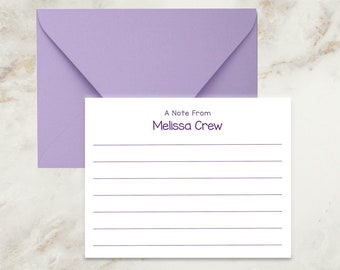 Personalized Kids Stationery | Lined Notecards | Children Thank You Notes
