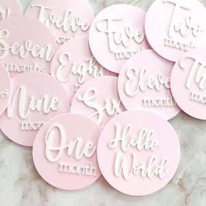 Acrylic Monthly Baby Milestone Markers | Baby Shower Gift| Baby Milestone Discs | Baby Photo Props | Baby Milestones | Gift