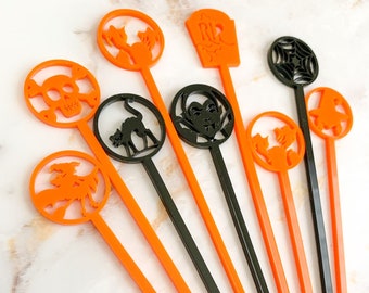 Halloween Acrylic Cocktail Stirrers | Halloween Drink Stirrers | Halloween Table Decorations | Halloween Table Decor | Cocktail Stirrer