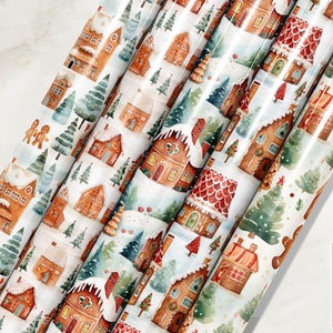 Christmas Wrapping Paper Watercolor Gingerbread | Personalized | Wrapping Paper | Gift Wrap | Gingerbread Man | Holiday