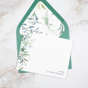 Leaf Notecards | Green Leaves Cards | Personalized Card | Lined Envelopes | Note Cards | Wedding | Thank You Cards | Adult Stationery | Gift