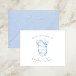 Boy Baby Shower Thank You Cards Boy | Boy Baby  Outfit Thank You Cards | Baby Shower Gift Boy | Baby Note Cards | From the Nursery of