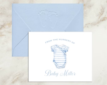 Boy Baby Shower Thank You Cards Boy | Boy Baby  Outfit Thank You Cards | Baby Shower Gift Boy | Baby Note Cards | From the Nursery of
