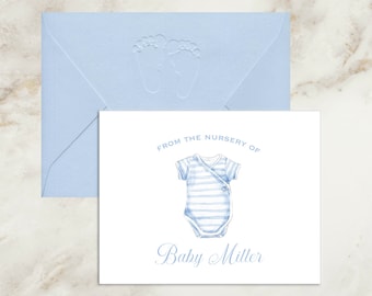 Boy Baby Shower Thank You Cards Boy | Boy Baby  Outfit Thank You Cards | Baby Shower Gift Boy | Baby Note Cards | From the Nursery of