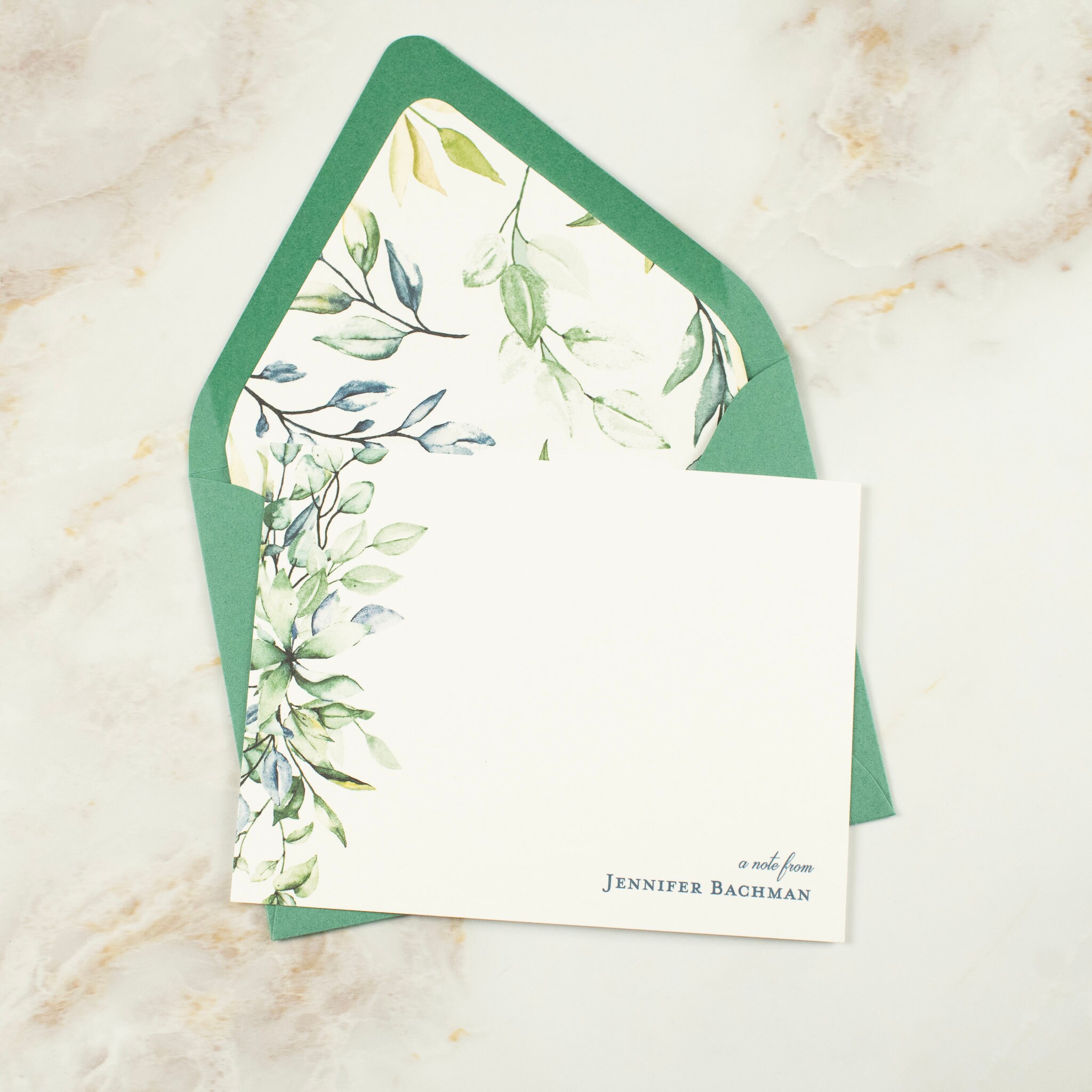 Leaf Notecards Green Leaves Cards Stationery Lined - Etsy