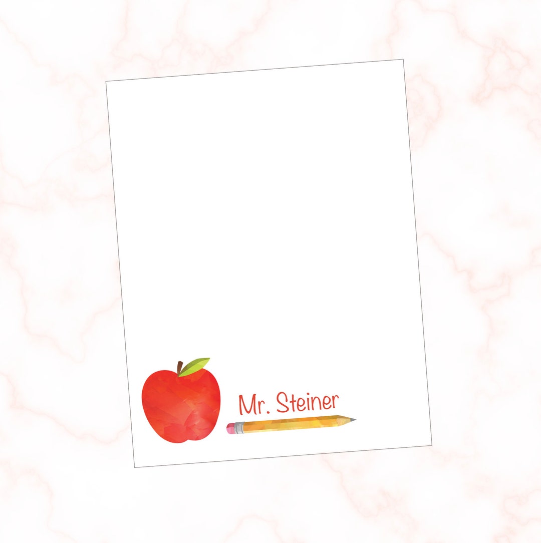 Personalized Teacher Notepad Custom Notepad Apple Pencil - Etsy