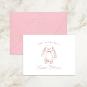 Pink Baby Shower Thank You Cards Girl | Baby Bunny Thank You Cards | Baby Shower Gift Girl | Baby Note Cards | From the Nursery of