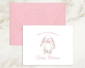 Pink Baby Shower Thank You Cards Girl | Baby Bunny Thank You Cards | Baby Shower Gift Girl | Baby Note Cards | From the Nursery of