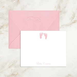 Baby Girl Cards | Thank You Cards | Baby Girl Thank You | Baby Shower | Gift | Baby Note Card | Gift | Newborn Cards | Feet | Pink | Purple