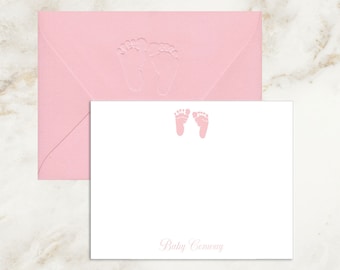 Baby Girl Cards | Thank You Cards | Baby Girl Thank You | Baby Shower | Gift | Baby Note Card | Gift | Newborn Cards | Feet | Pink | Purple