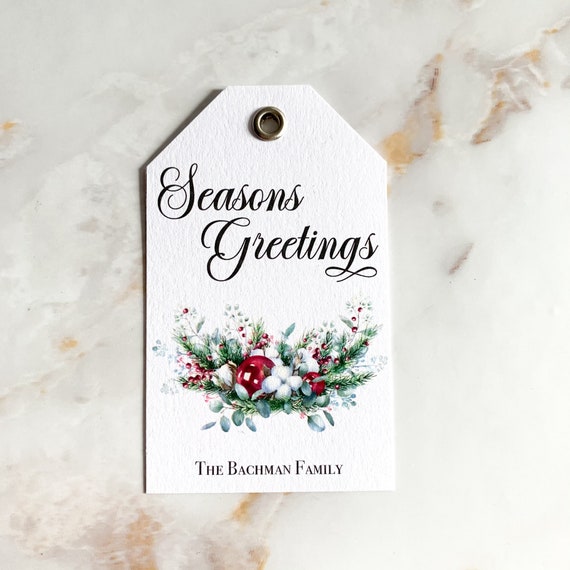 Christmas Wreath Personalized Gift Tags