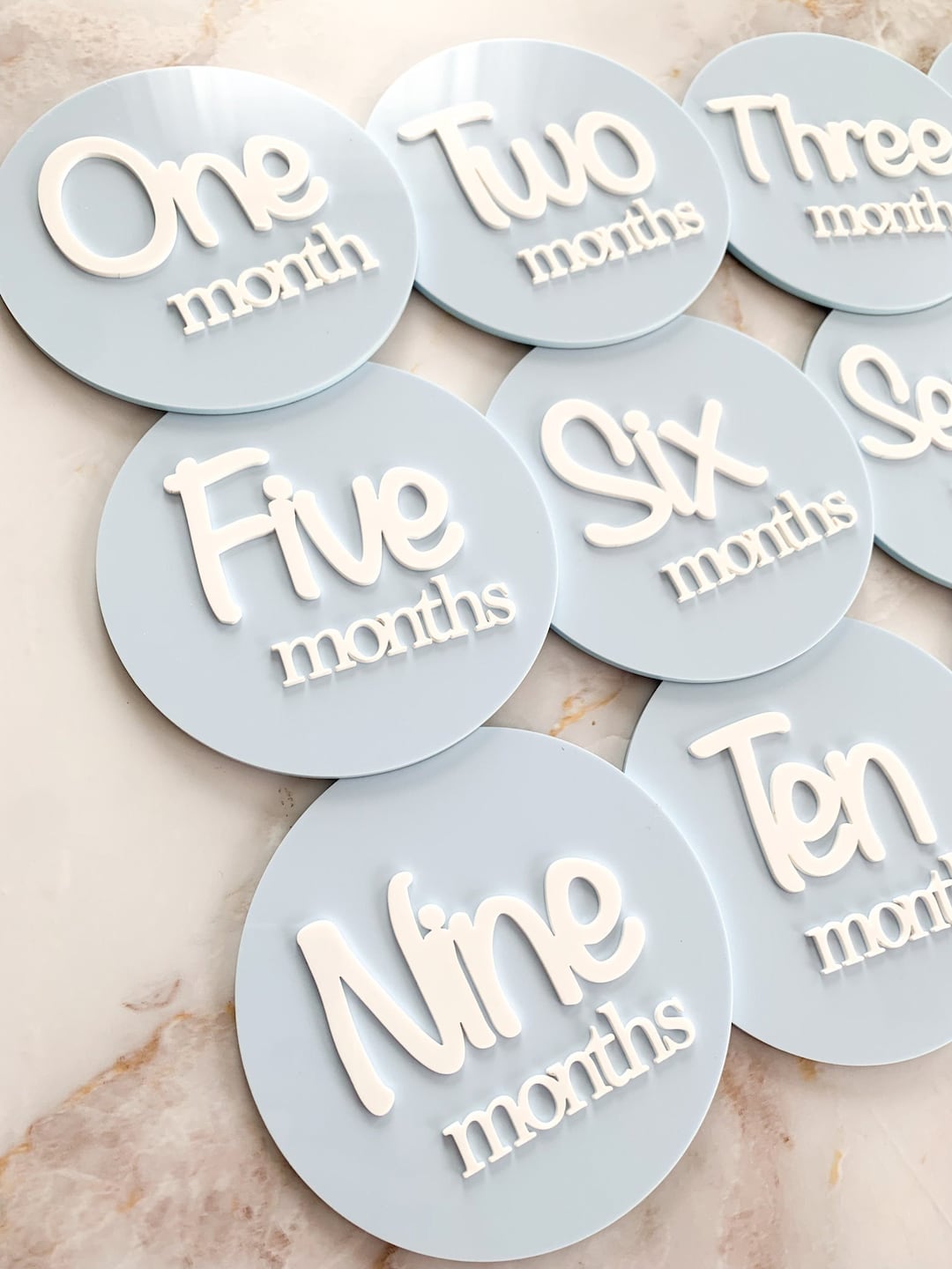 Acrylic Monthly Baby Milestone Markers | Baby Milestone 3D Acrylic ...