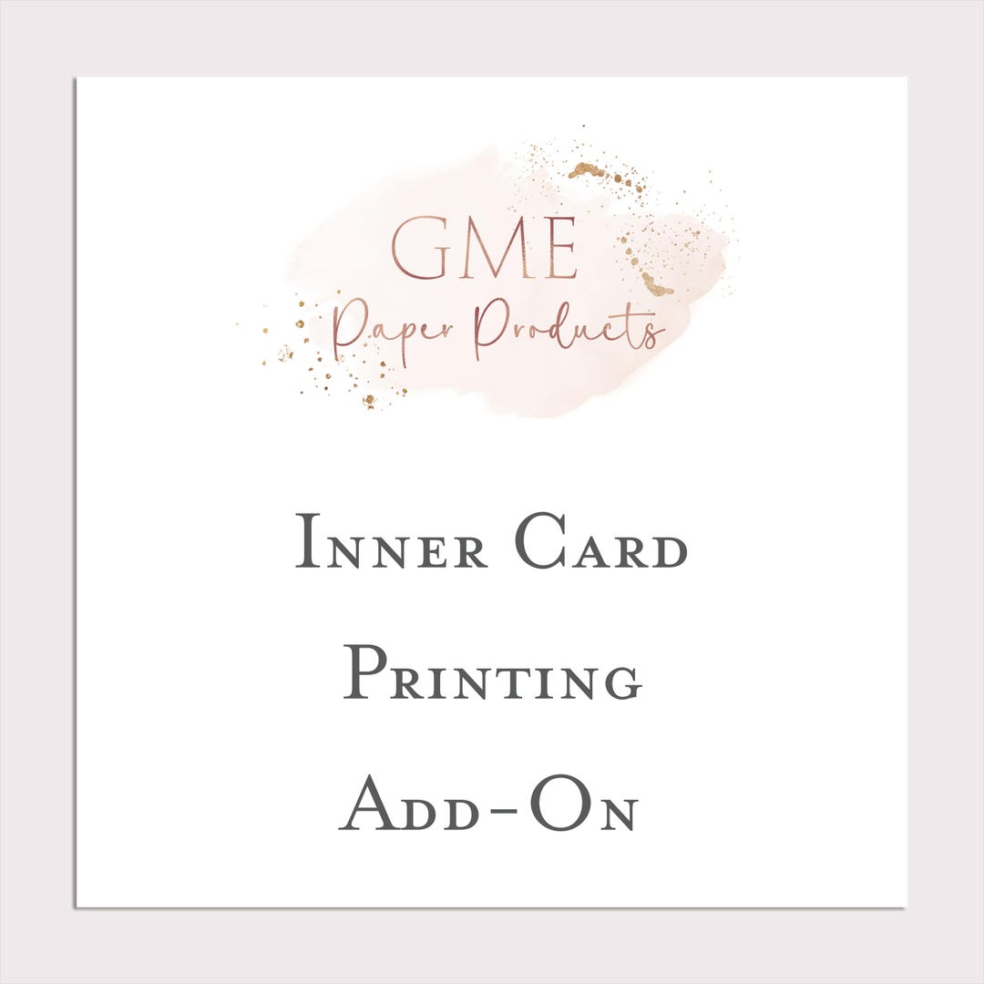 Inner Card Printing | Add on to Purchased Cards - Etsy