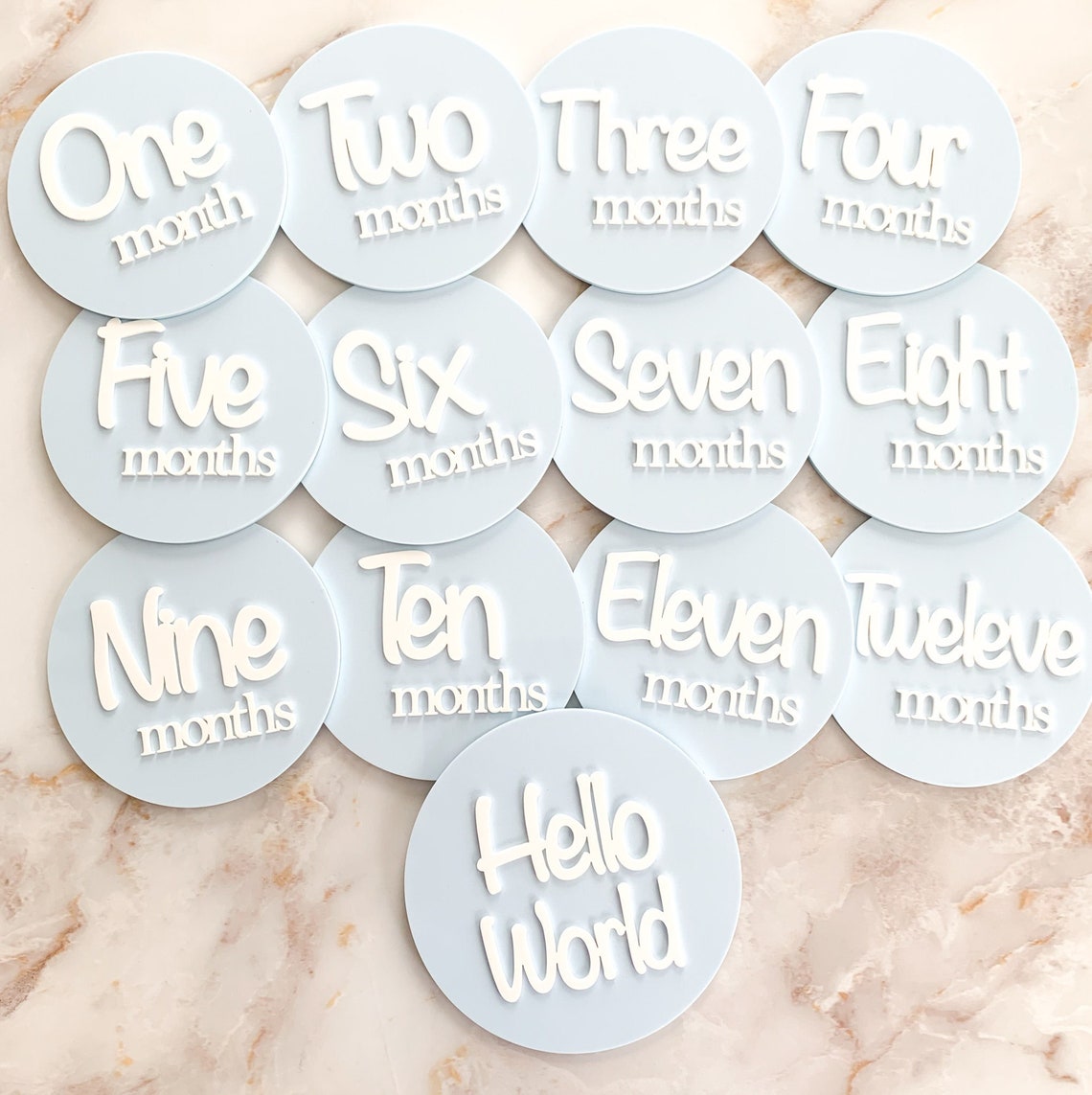Acrylic Monthly Baby Milestone Markers | Baby Milestone 3D Acrylic ...