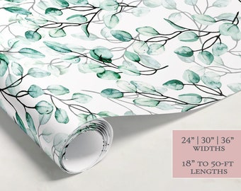 Eucalyptus Leaves Wrapping Paper | Floral Gift Wrap  | Wrapping Paper Rolls | Gift Wrap | Premium Gift Wrap | Wedding Gift Wrap | Watercolor