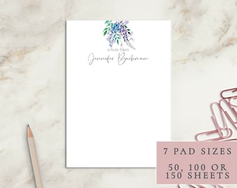 Floral Personalized Notepad |  Custom Writing Pad | Writing Pad | Teacher | | Notepad | Gift | Gift for Her | Graduation | Wedding | Shower