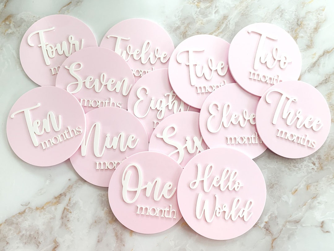 Acrylic Monthly Baby Milestone Markers | Baby Shower Gift| Baby ...