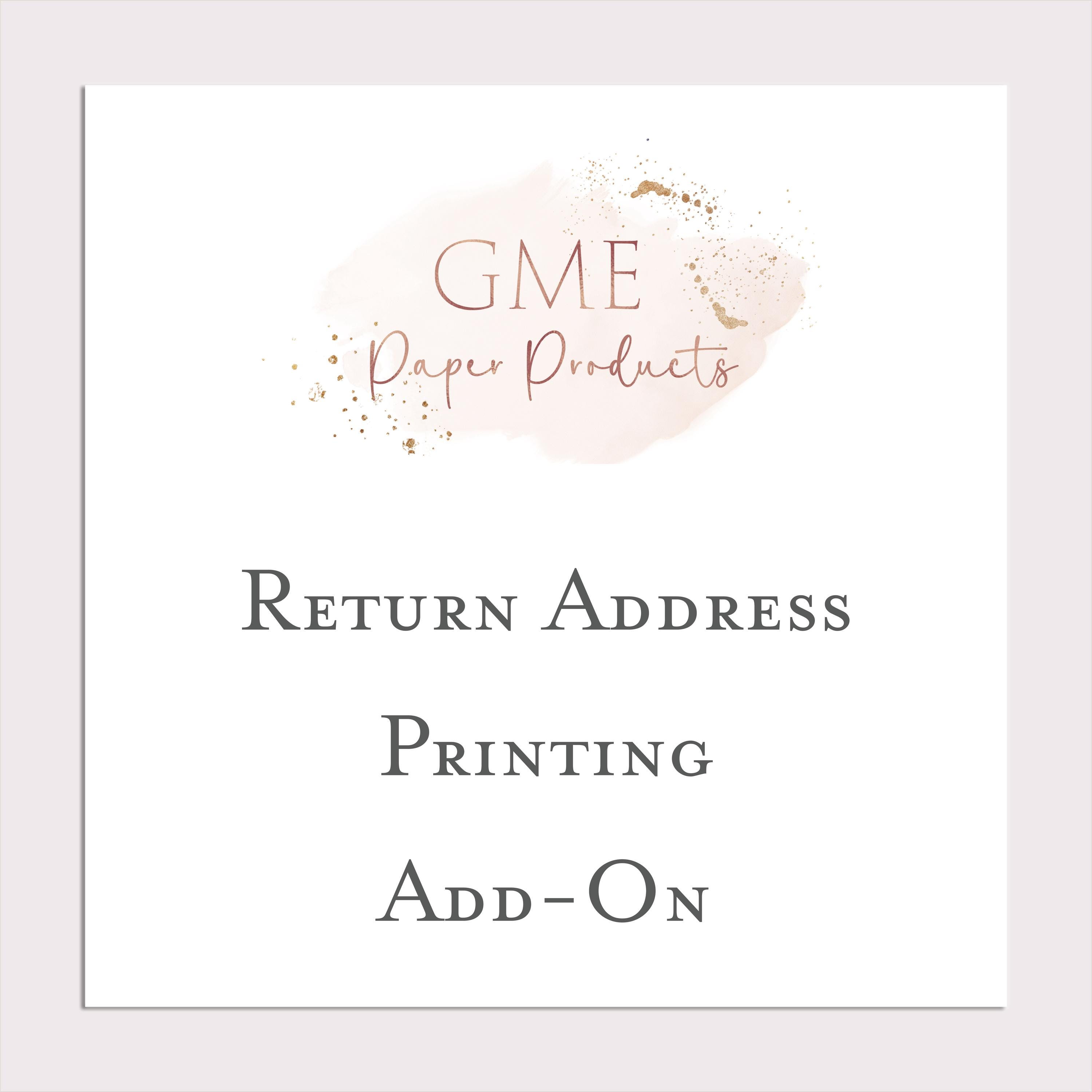 Return Address Printing for Envelopes, Custom Address Add on for Card ...