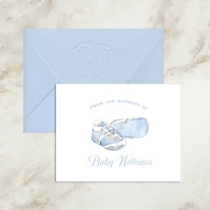 Boy Baby Shower Thank You Cards Boy | Boy Baby Shoes Thank You Cards | Baby Shower Gift Boy | Baby Note Cards | From the Nursery of
