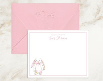 Pink Bunny Baby Shower Thank You Cards | Baby Girl | Baby Bunny Thank You Cards | Baby Shower Gift Girl | Baby Note Cards | Personalized