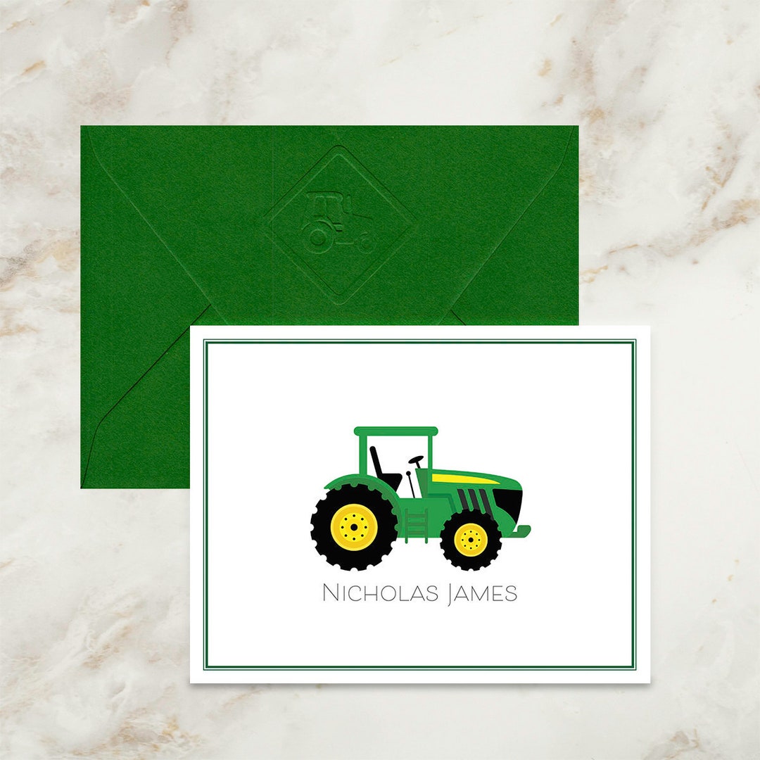 Tractor Note Cards Truck Note Cards Personalized Thank Etsy