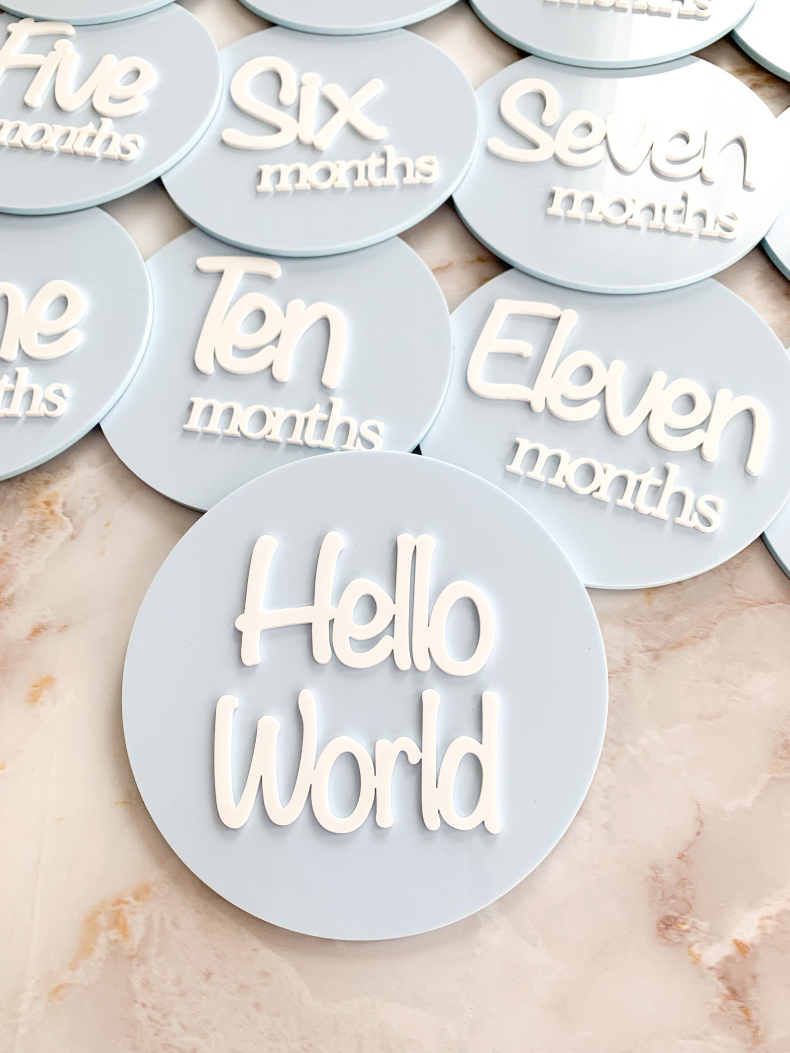 Acrylic Monthly Baby Milestone Markers | Baby Milestone 3D Acrylic ...