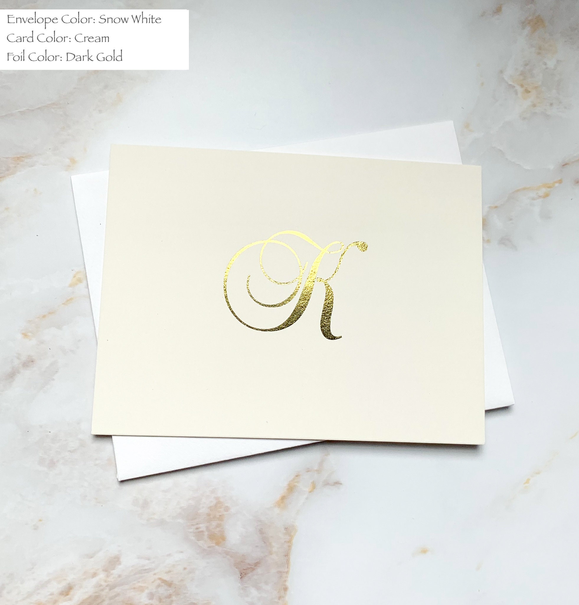 Monogram Foil Cards Monogram Thank You Cards Couple Etsy