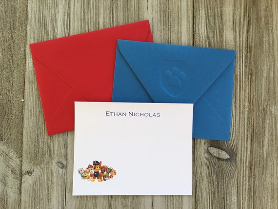 Paw Patrol Personalised Thank You cards With Envelopes