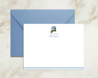 Blue Hydrangea Personalized Cards | Stationery Thank You Card | Hydrangea Note Cards | Hydrangea Stationery | Floral Adult Stationery | Gift