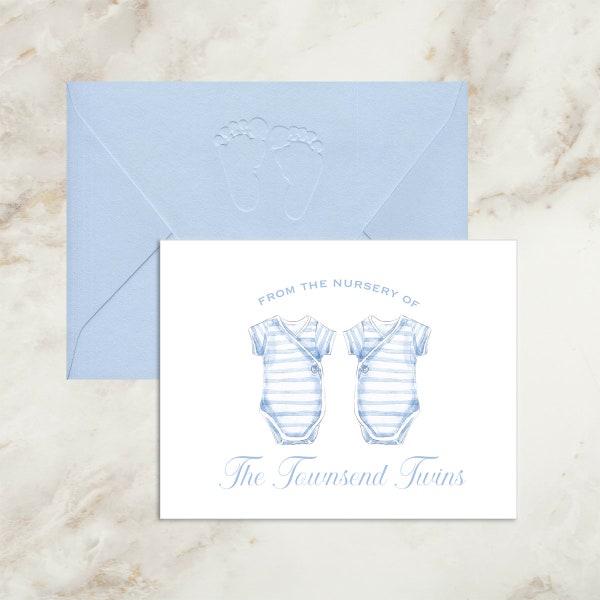 Twin Boy Cards | Baby Shower Thank You Cards | Twin Baby Boy Thank You | Baby Shower Gift Boy | Baby Note Card | Baby Gift | Personalized