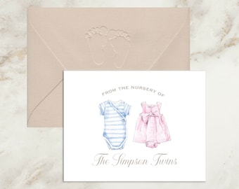 Twin Boy Girl Cards | Baby Shower Thank You Cards | Twin Boy Girl Thank You | Baby Shower Gift Girl | Baby Note | Baby Gift |