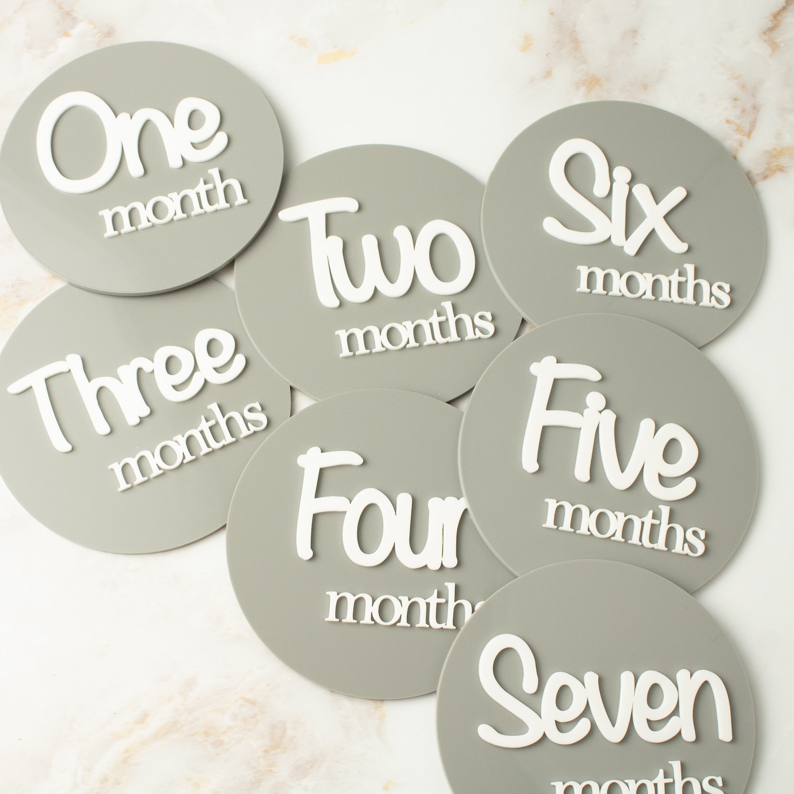 Acrylic Monthly Baby Milestone Markers | Baby Milestone 3D Acrylic ...