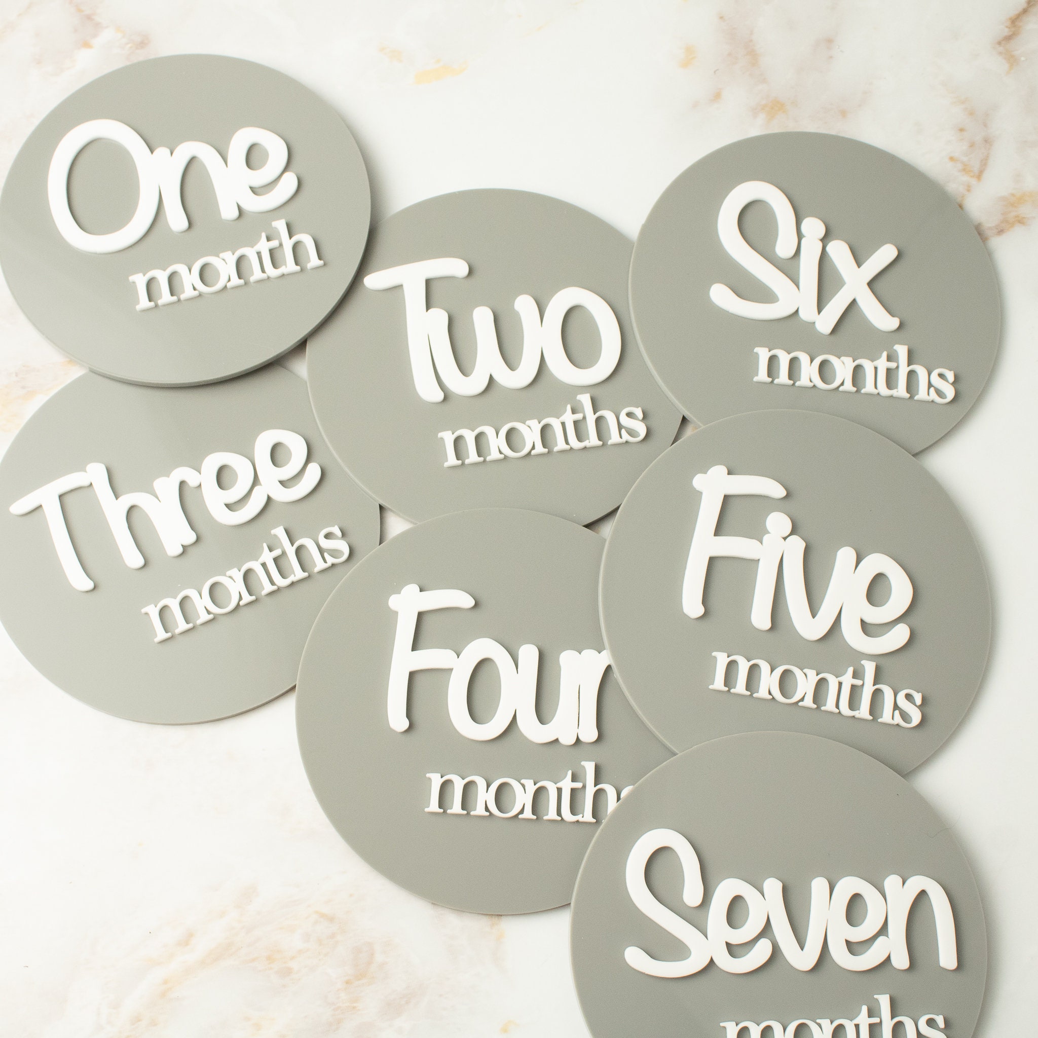 Acrylic Monthly Baby Milestone Markers | Baby Milestone 3D Acrylic ...