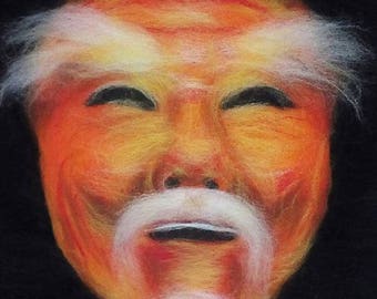 wool painting "Kagura masks"